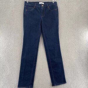 Women's straight-leg blue stretch jeans